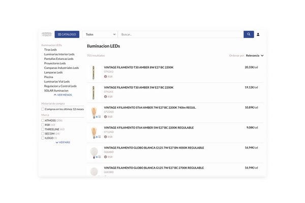e-commerce product list for nou grup