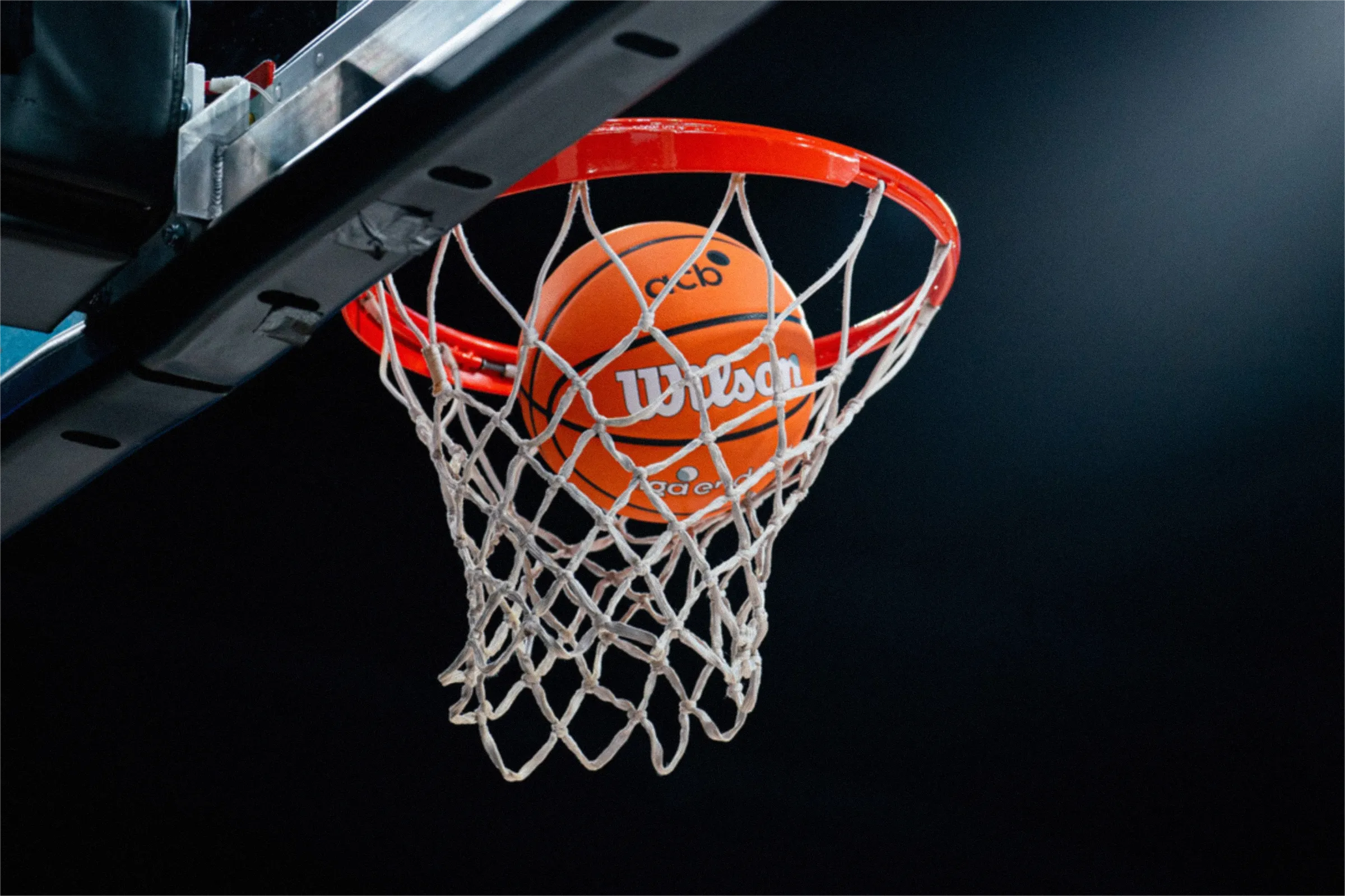 Wilson ABC ball entering the basket