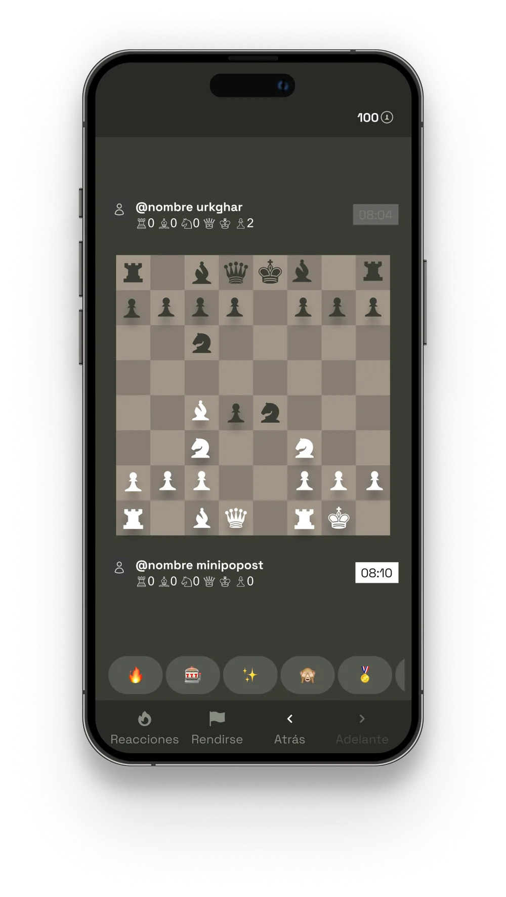 glashh chess game screen
